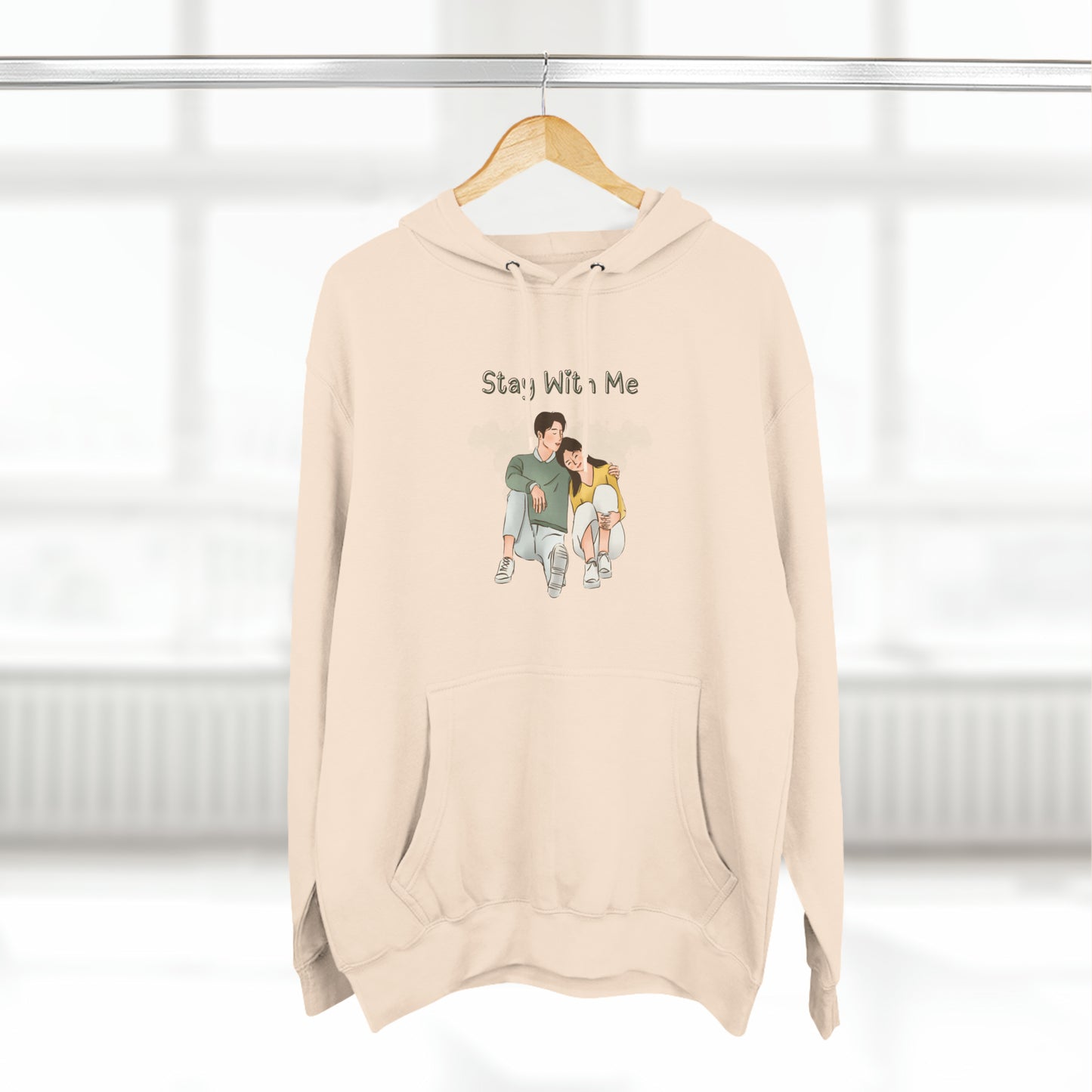 Stay with me Three-Panel Fleece Hoodie