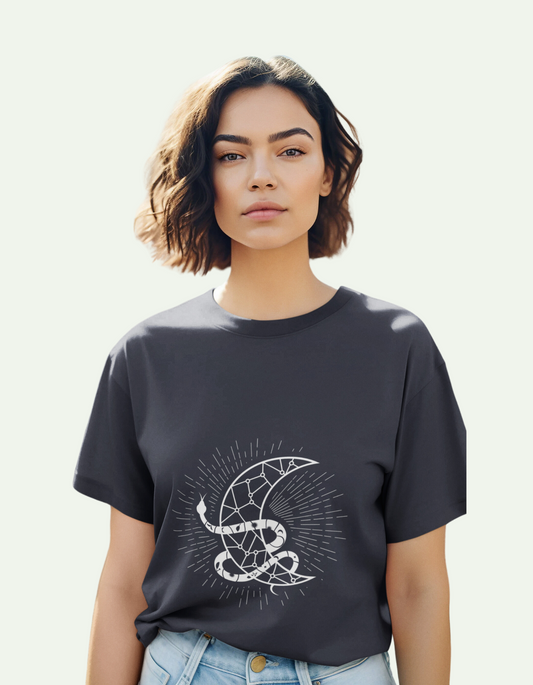 Women's Magical Moon With Snake Line Classic Tee