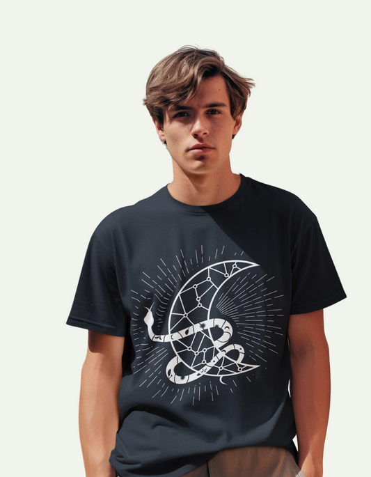 Magical Moon With Snake Line Men's Classic Tee